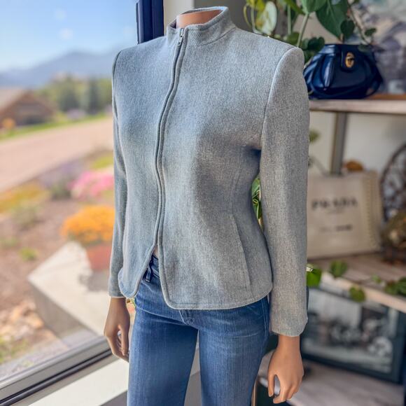 Jones New York Women's Light Gray Zip-Up Jacket - Picture 12 of 12